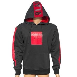 Black Keys Original Apparel Men’s Black Red L Logo Hoodie w/Side Zippers in EUC